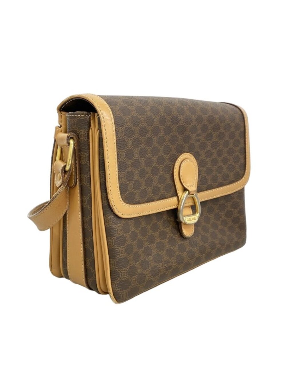Celine Shoulder Bag Macadam Brown Gold - Picture 2 of 10